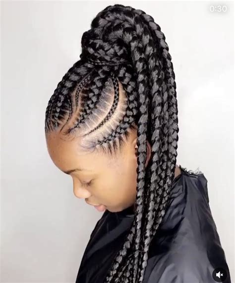 goddess braids with a ponytail|More.